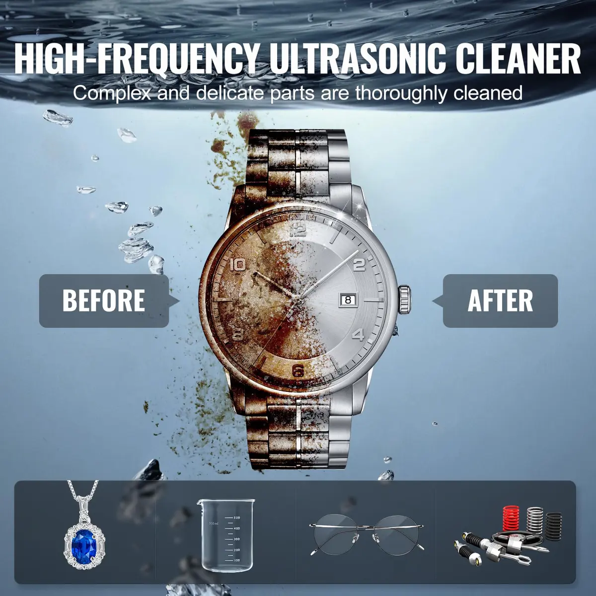 VEVOR 15L Ultrasonic Cleaner 360W Digital Ultrasonic Cleaning Machine with Heater & Degassing Mode | 40kHz Industrial Ultrasound Cleaner for Jewelry, Tools, Labware - view 6