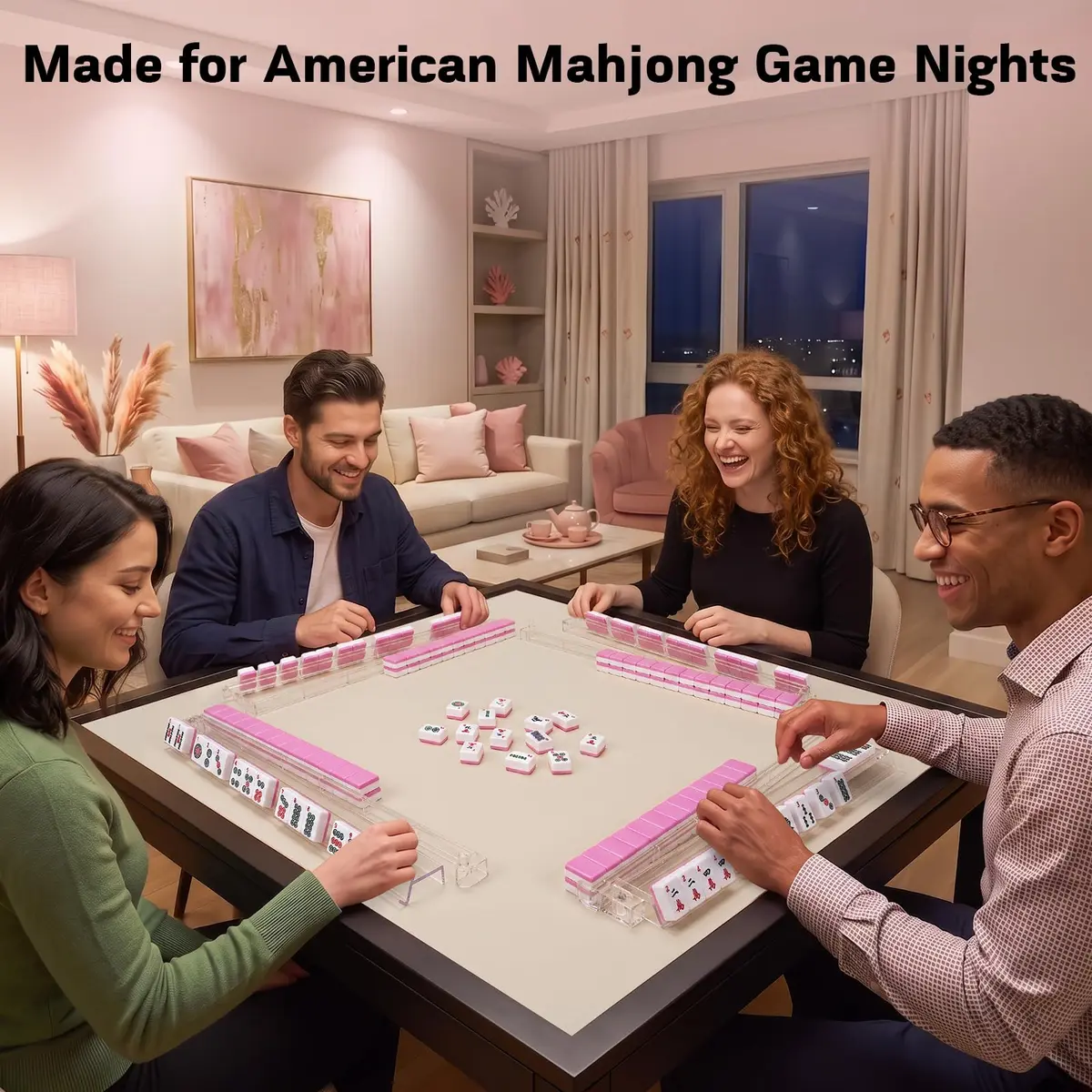 CAYOULR Clear Acrylic Mahjong Racks with Pushers Set of 4 | ASTM-Tested for Home Use - view 5