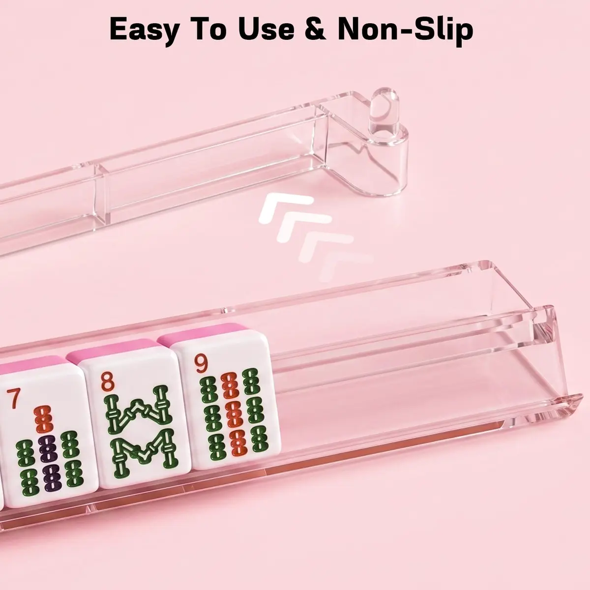 CAYOULR Clear Acrylic Mahjong Racks with Pushers Set of 4 | ASTM-Tested for Home Use - view 2