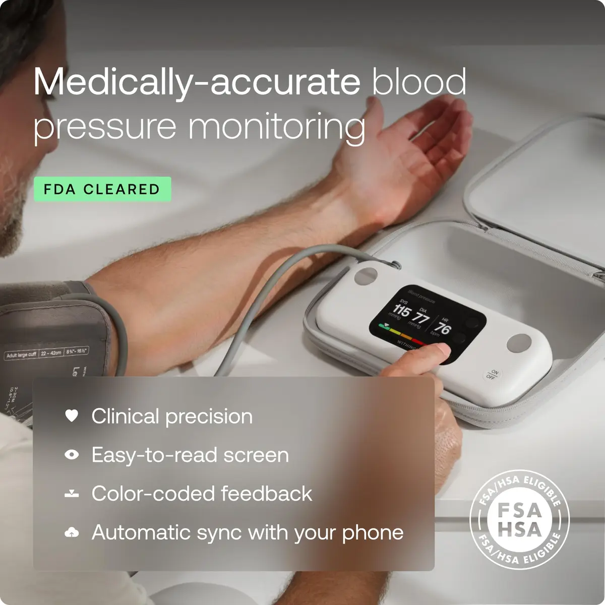 Withings BPM Vision Automatic Arm Blood Pressure Monitor | FDA-Cleared, WiFi & Bluetooth - view 2