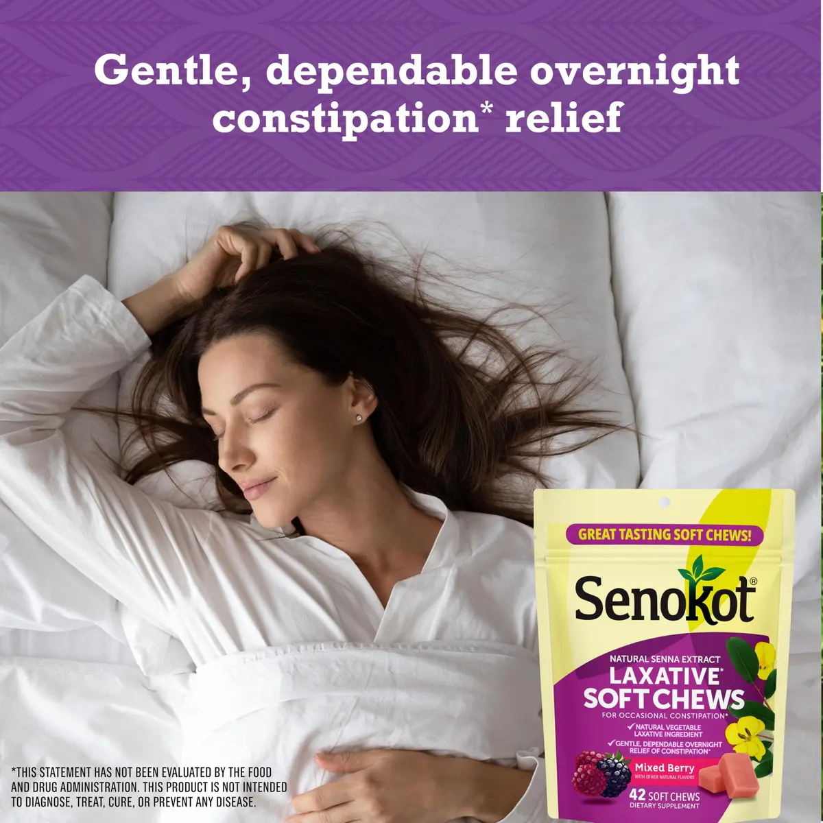 Senokot Laxative Soft Chews, Mixed Berry 42 Chews | Gentle Overnight Relief for Occasional Constipation - view 3