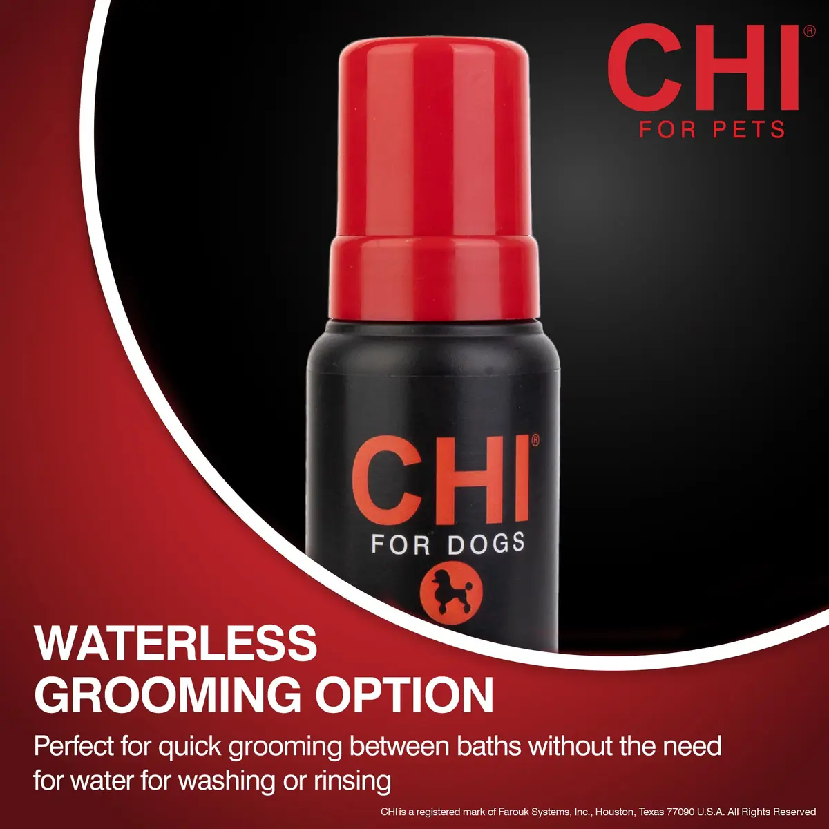 CHI for Dogs Deodorizing Waterless Foam Wash 8 Oz | No-Rinse, pH Balanced, Made in USA - view 2