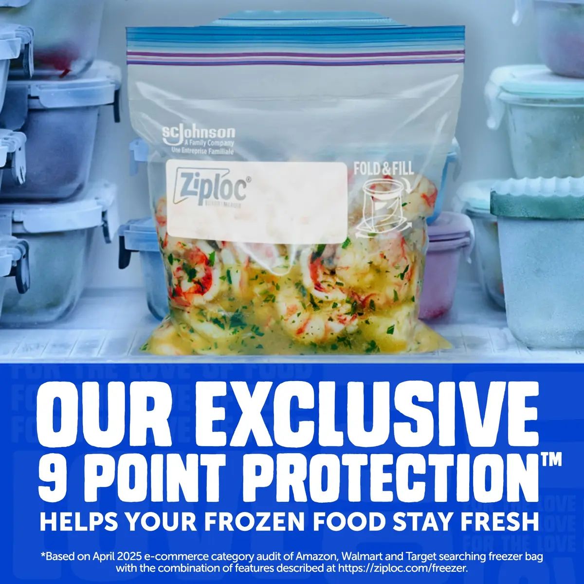 Ziploc Gallon and Quart Freezer Storage Bags, Stay Open Design, Easy to Fill, 126 Count (66 Gallon + 60 Quart) - view 3