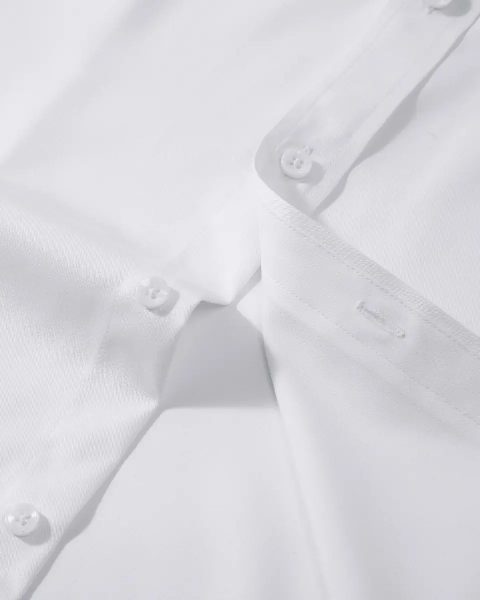 Lusead White Button Down Shirt Men Long Sleeve Slim Fit Wrinkle Free Formal - view 5