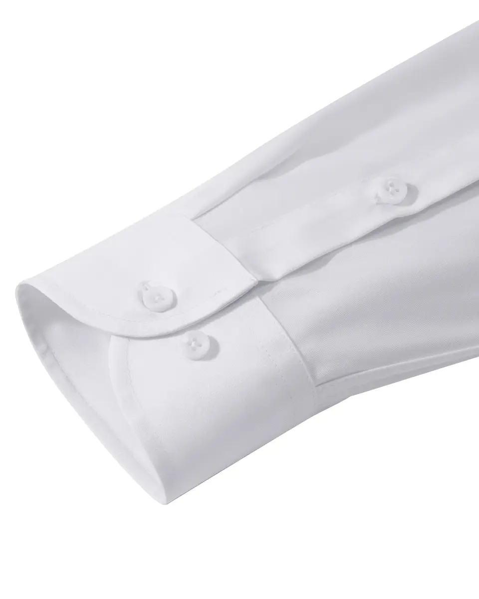 Lusead White Button Down Shirt Men Long Sleeve Slim Fit Wrinkle Free Formal - view 6