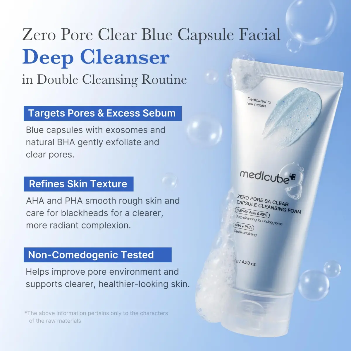 medicube Zero Pore Capsule Cleansing Foam AHA BHA PHA 120g (4.23 oz) | Deep Cleansing for Texture & Pore Care - view 2