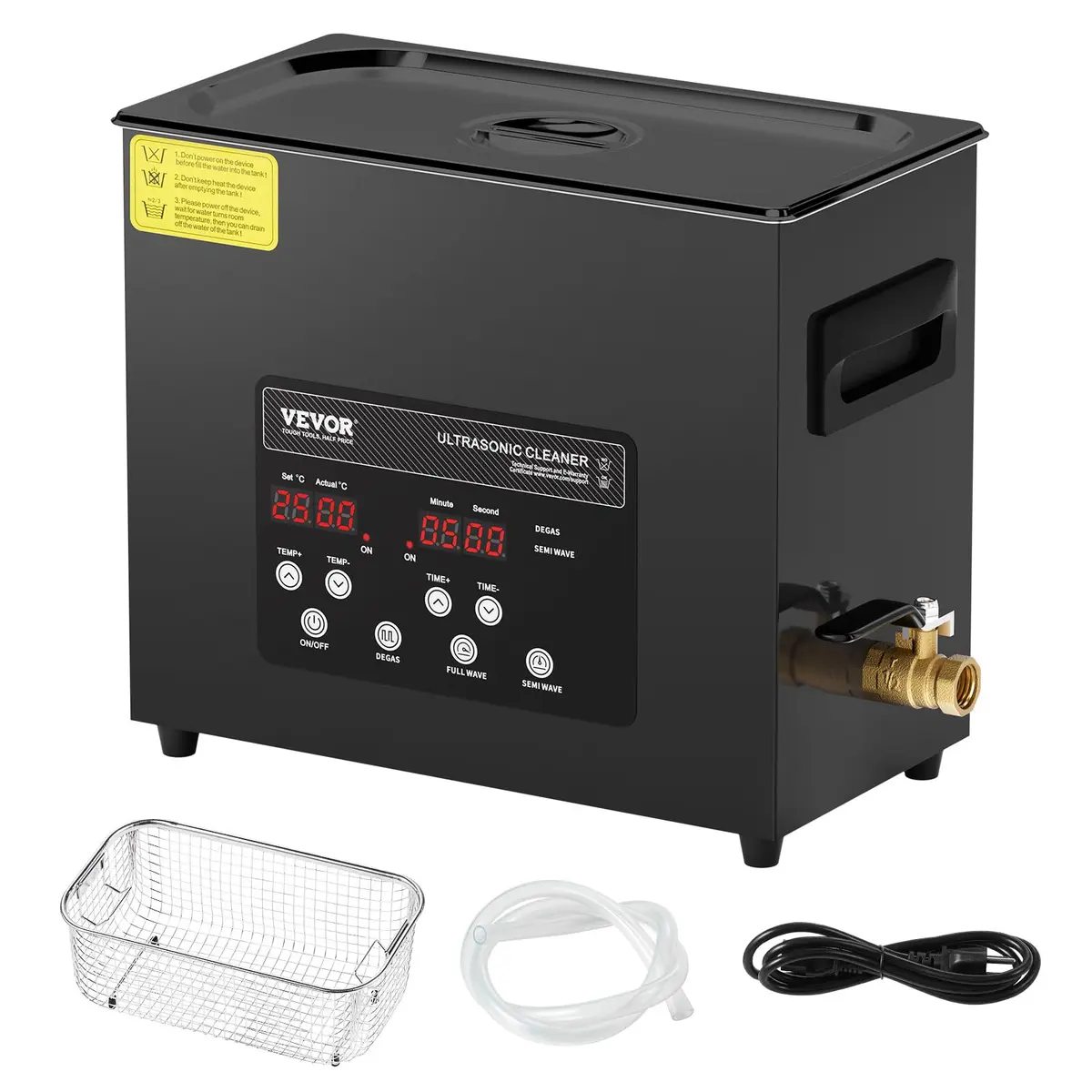 VEVOR 6L Ultrasonic Cleaner 27.2 L (6 L) | Industrial Ultrasound Cleaner with Heater & Timer - view 9