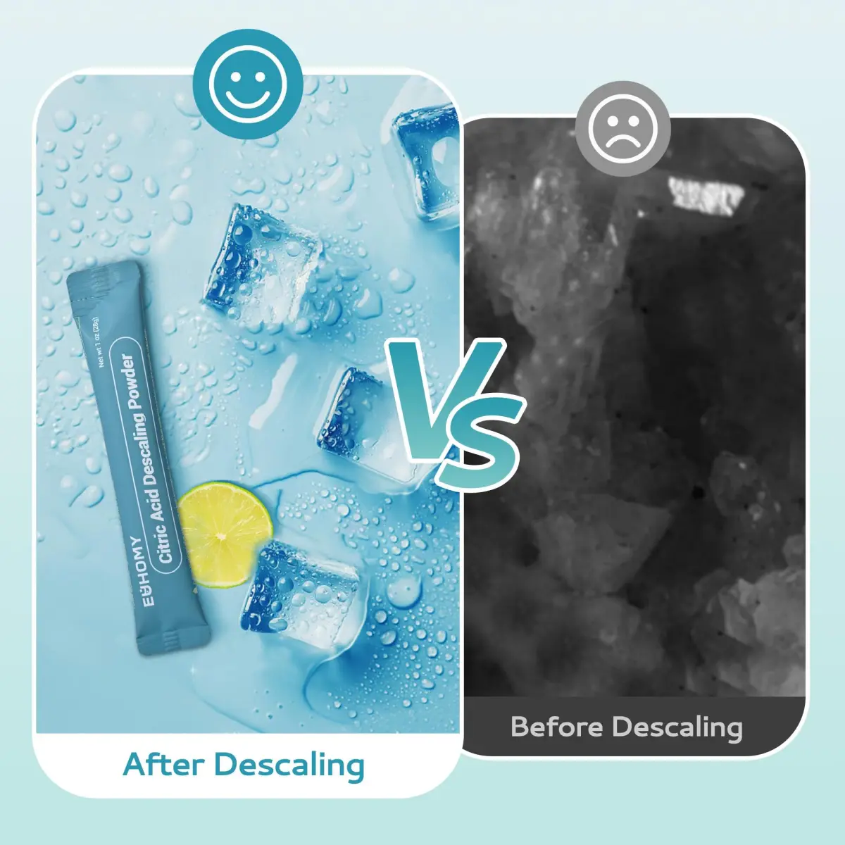 EUHOMY Ice Maker Cleaner & Descaler 12 Uses | 340g (12 oz) Pack | Organic Citric Acid Formula - view 5