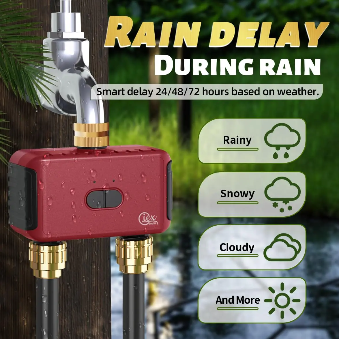 GIEXSMART GX-03ZG Zigbee 2-Zone Sprinkler Timer 5.52x2.36x4.72 inches | Smart Irrigation Controller for Gardens - view 4