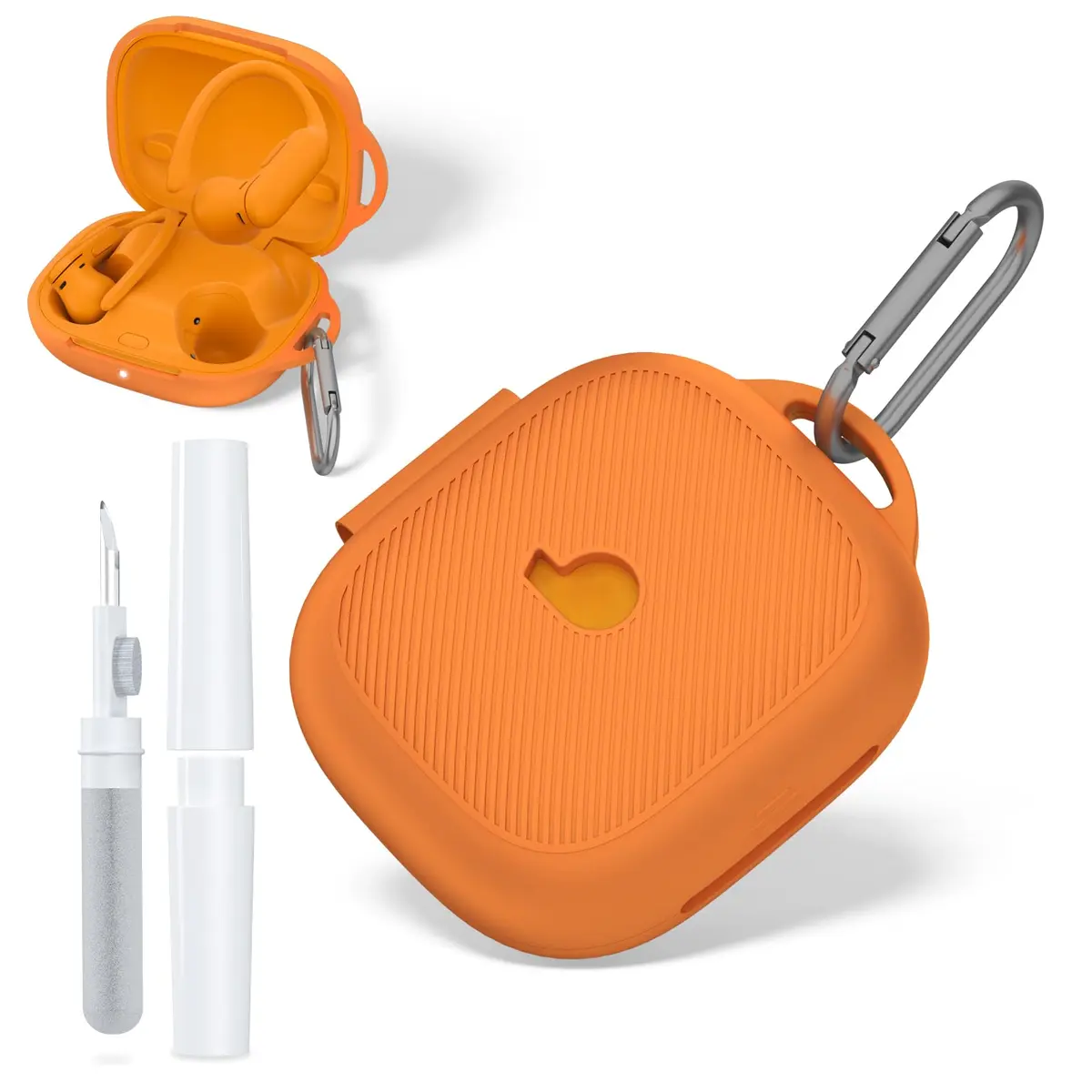 Nimuw Soft Silicone Case Cover for Beats Powerbeats Pro 2 | Orange, Shockproof & Water-Resistant - main product image