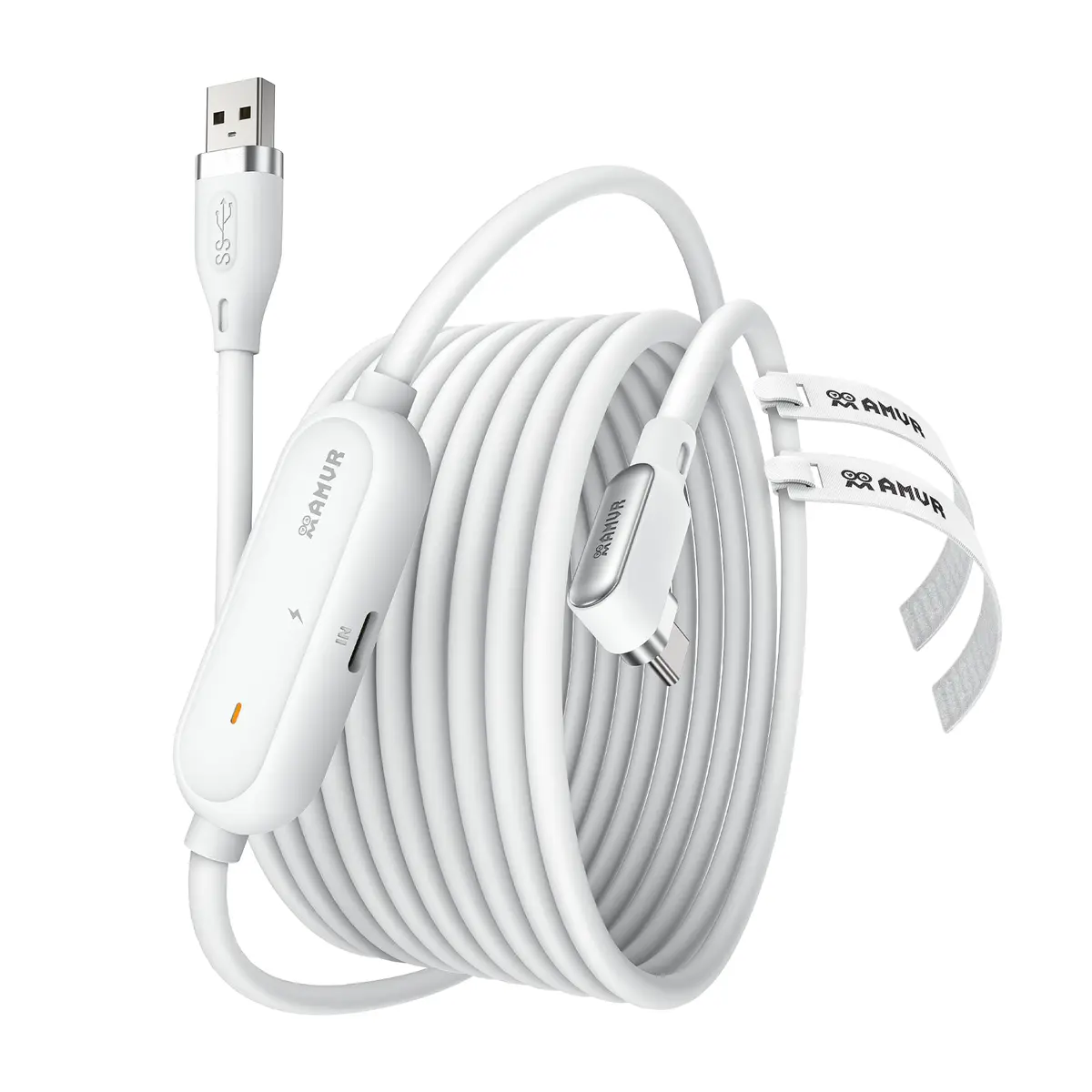 AMVR 16FT(5M) VR Charging Link Cable | USB 3.0 to USB C, 36W Fast Charge, 5Gbps Data Transfer - main product image