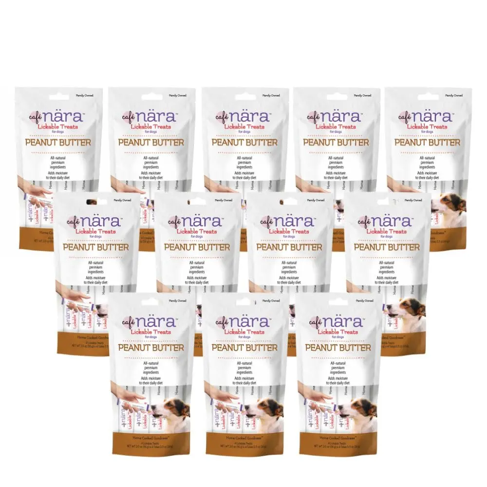 Cafe Nara Peanut Butter Flavored Lickable Treats for Dogs 2oz Pack of 12 | Nutritious & Versatile - main product image