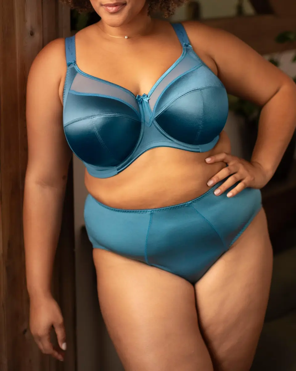 GODDESS Keira Underwire Banded Bra Mediterranean Blue | Supportive & Flattering Fit - view 4