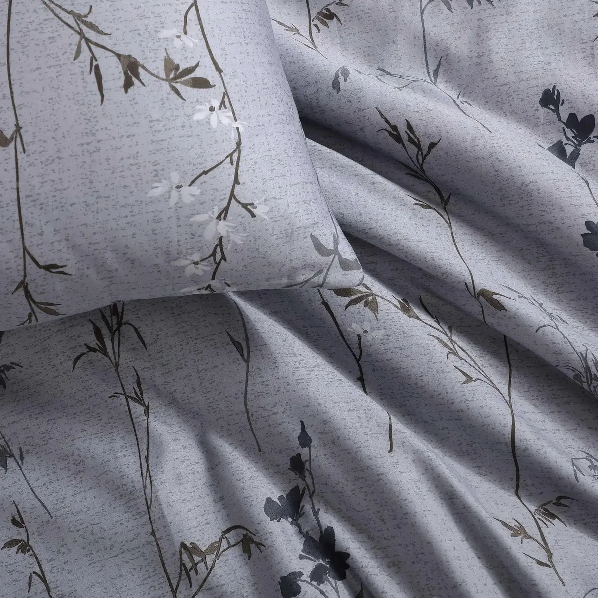 Calvin Klein Queen Duvet Cover Set with Shams | Cotton Sateen, Modern Botanical Design, Breathable & Durable (70-120 chars) - view 5