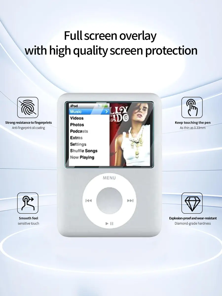 UYRUREL Clear Screen Protector for iPod Nano 3rd Generation, 2-Pack | HD Clarity & Bubble-Free Installation - view 2