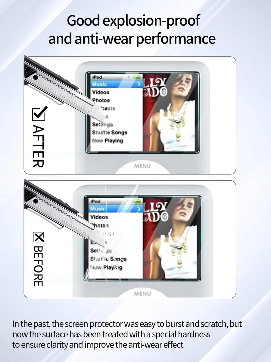 UYRUREL Clear Screen Protector for iPod Nano 3rd Generation, 2-Pack | HD Clarity & Bubble-Free Installation - view 3