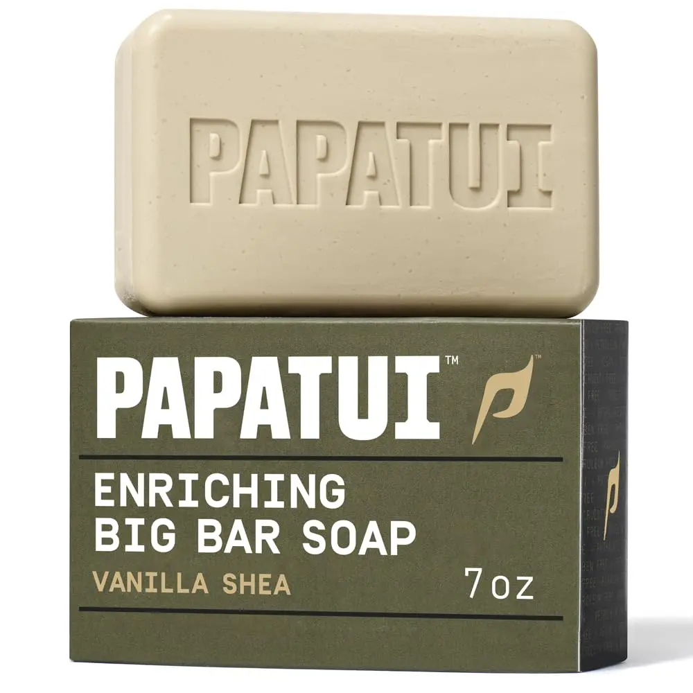 PAPATUI Enriching Vanilla Shea Bar Soap 7oz | Deep Cleansing & Moisturizing for All Skin Types - main product image