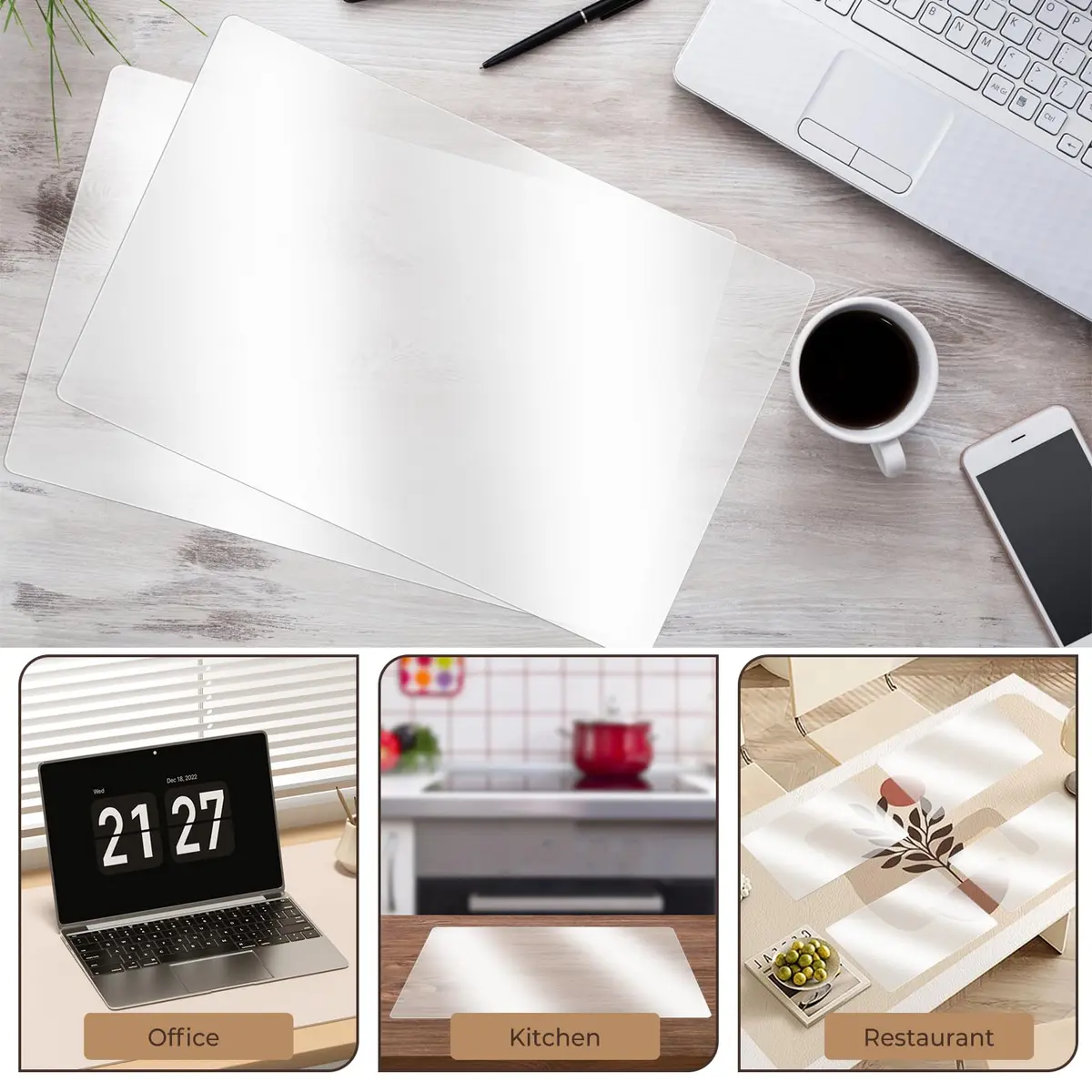 Tecmisse Plastic Placemat 17 x 11 Inch | Heat Resistant & Washable - view 7