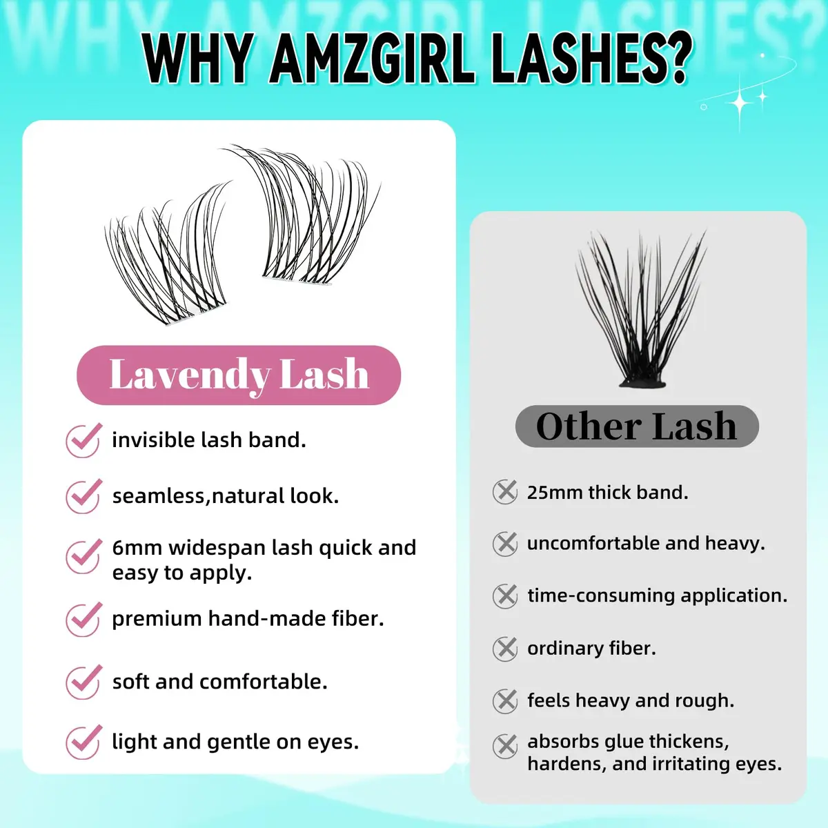 AMZGIRL Lash Clusters 160pcs D Curl | Natural, Reusable & DIY Friendly (en_US) - view 6