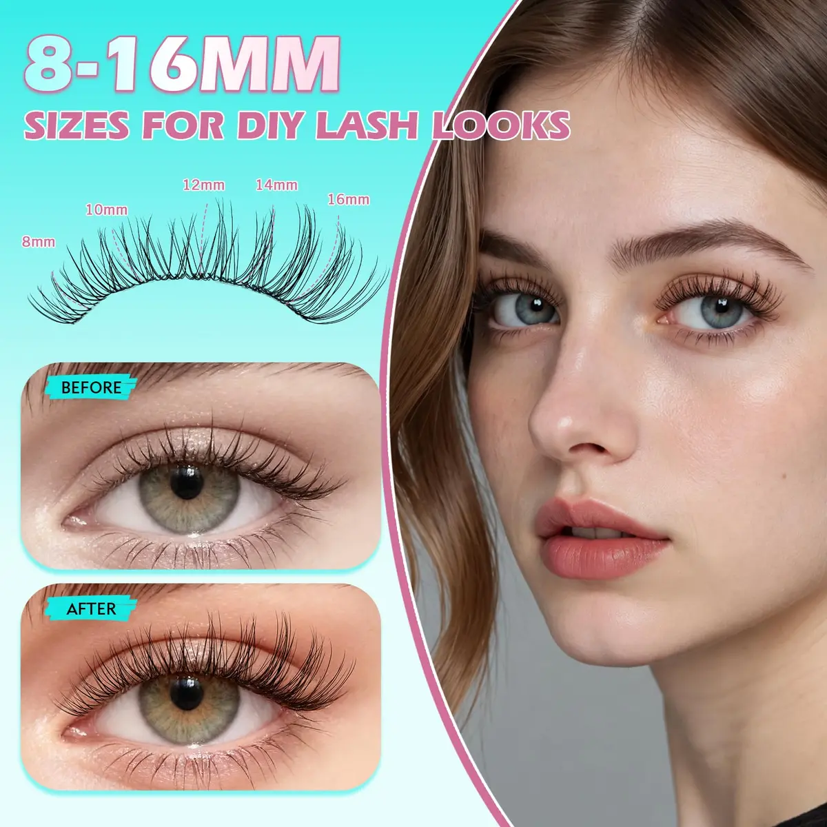 AMZGIRL Lash Clusters 160pcs D Curl | Natural, Reusable & DIY Friendly (en_US) - view 4