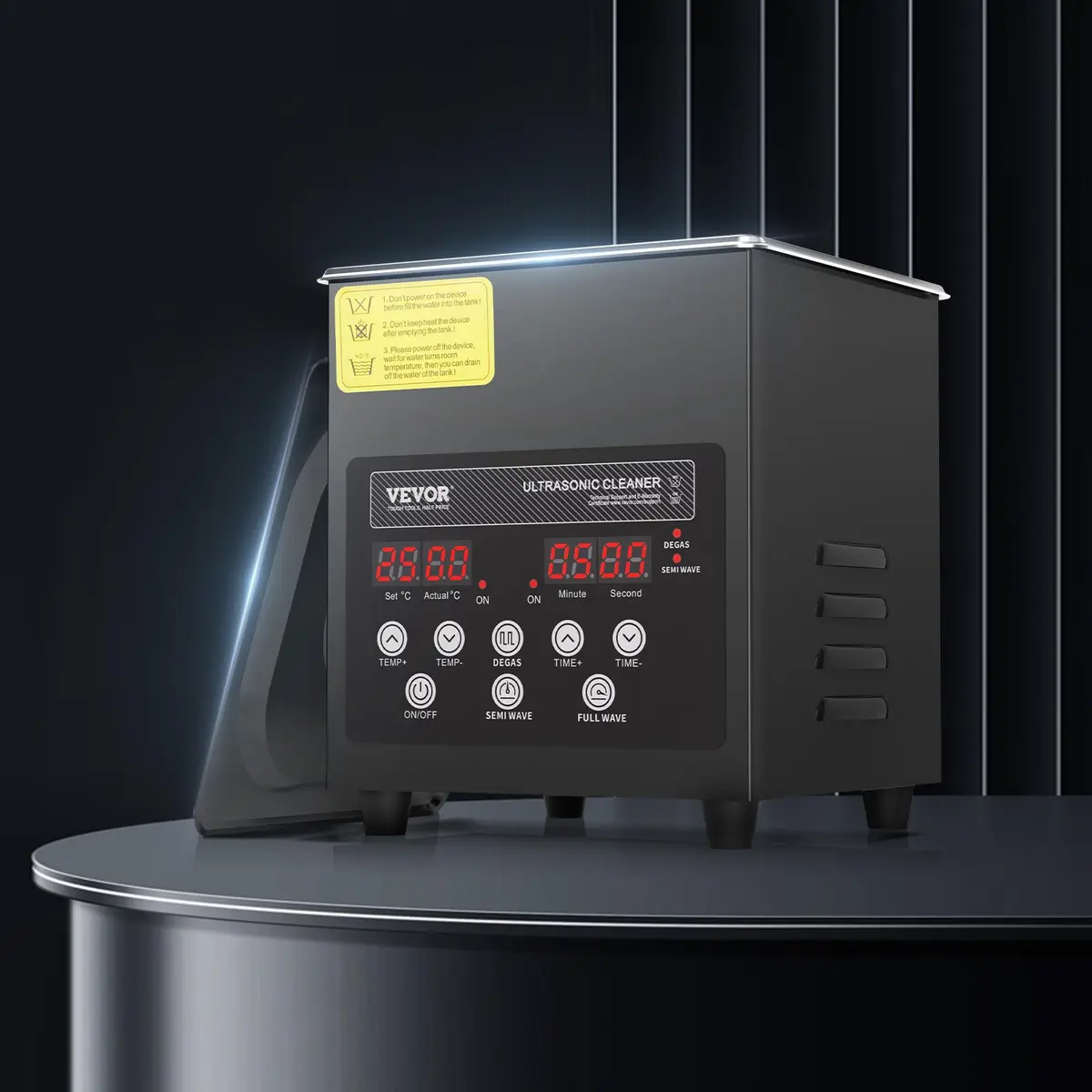 VEVOR 2L Ultrasonic Cleaner Machine 120W (7.6"x6.5"x7.5") | Digital Sonic Cleaner with Heater & Degassing - view 8