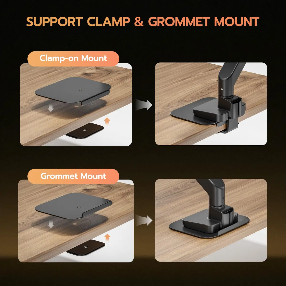ARES WING Steel Monitor Mount Reinforcement Plate for Fragile Tabletop | Protects delicate surfaces, supports heavy mounts, anti-slip, easy assembly - view 5