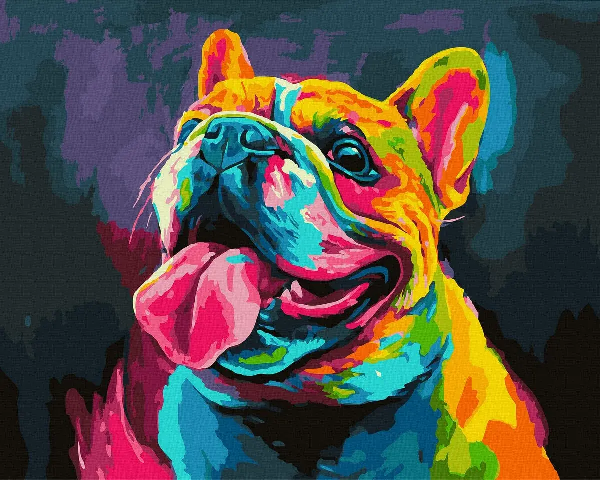 Komking Bulldog Paint by Numbers Kit for Kids Adult 40x50cm (16x20inch) | Easy Fun Activity for Wall Art Decor - main product image