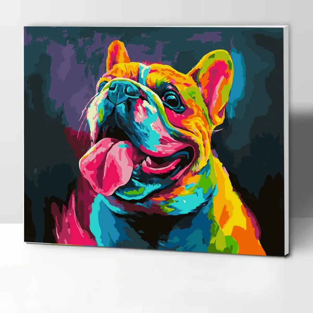 Komking Paint by Numbers Kit for Kids Adult Framed, Color Bulldog Animal Theme 12x16inch | Easy & Fun Activity - main product image