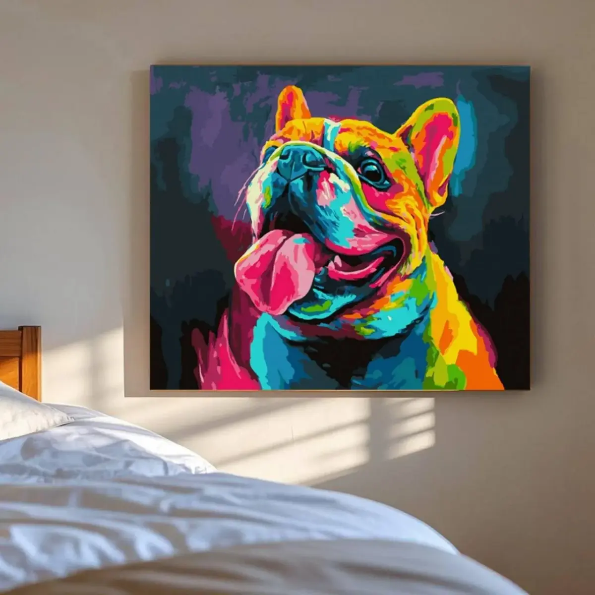 Komking Paint by Numbers Kit for Kids Adult Framed, Color Bulldog Animal Theme 12x16inch | Easy & Fun Activity - view 2