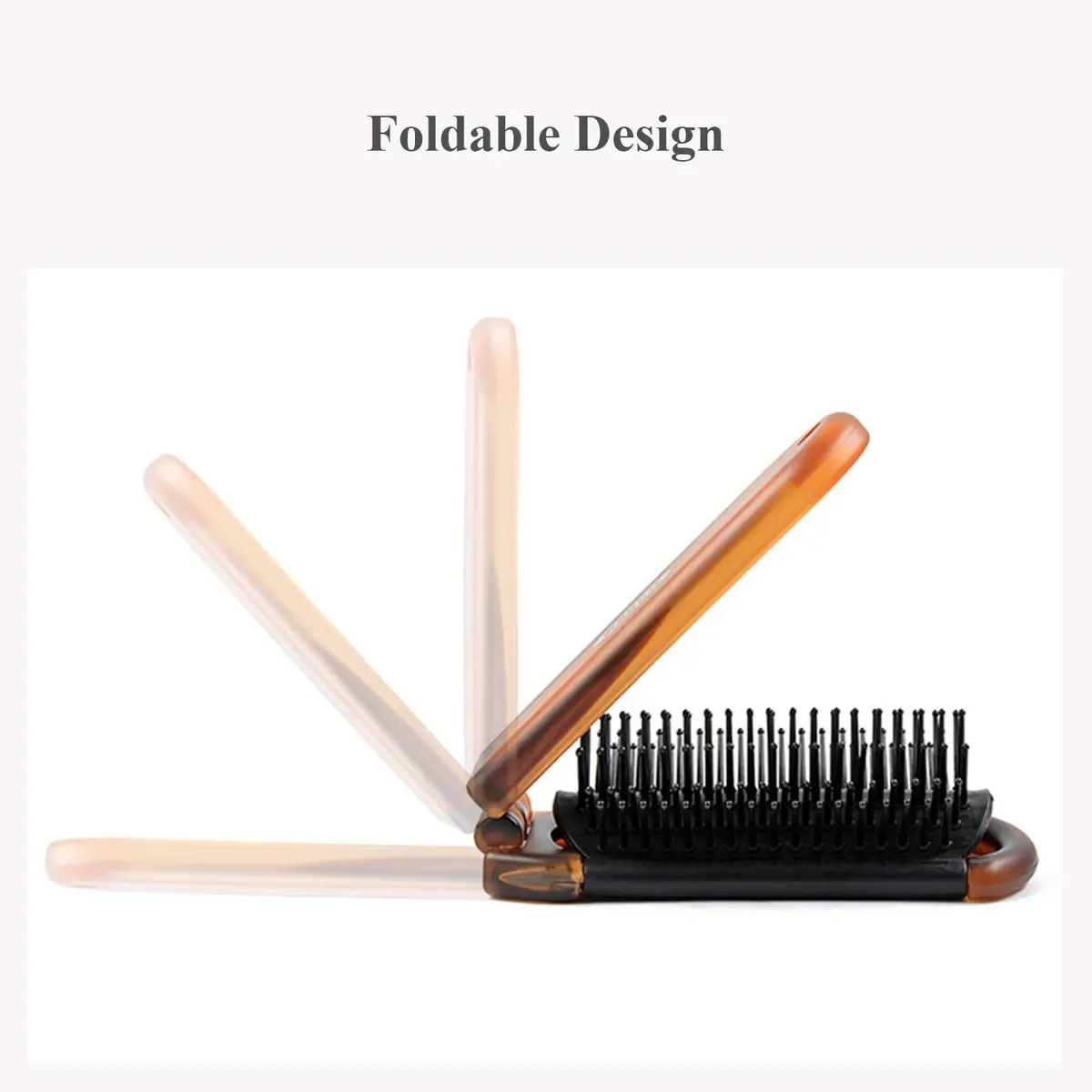 Ancable 2-Pack Travel Hair Brush | Mini Folding Brush for Wet & Dry Hair, Ultrasoft, All Hair Types, Brown - view 2