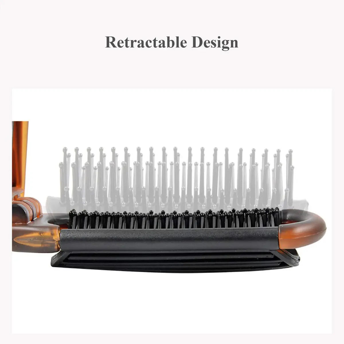 Ancable 2-Pack Travel Hair Brush | Mini Folding Brush for Wet & Dry Hair, Ultrasoft, All Hair Types, Brown - view 3