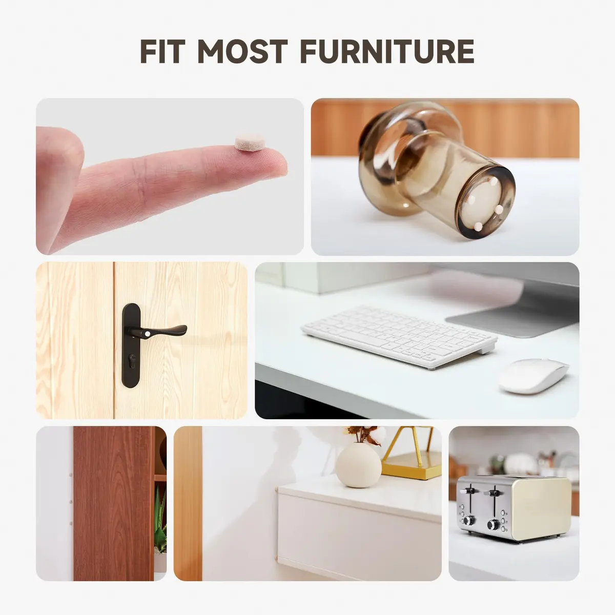 CO-Z Felt Cabinet Door Bumpers 0.4 in Diameter | Noise-Absorbing Furniture Protectors - view 6