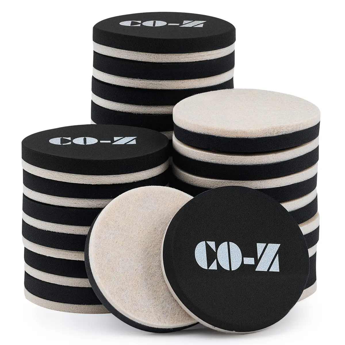 CO-Z Felt Furniture Sliders for Hardwood Floors | 24pcs 2.5" Reusable Floor Protectors - main product image