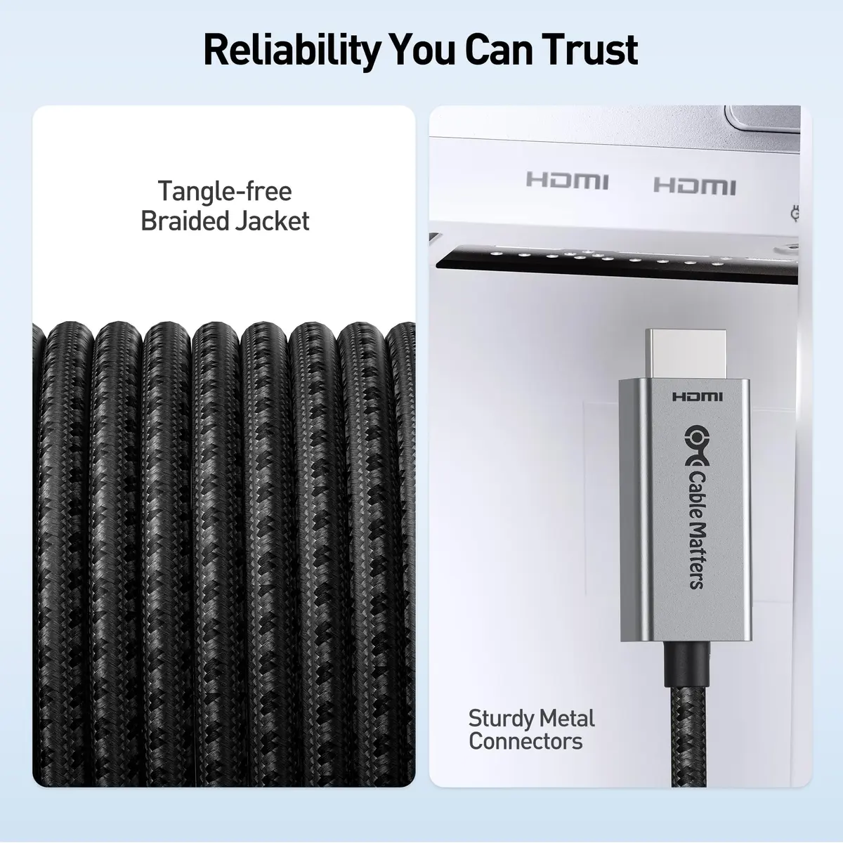 Cable Matters USB-C to HDMI 2.1 Cable 0.9m | 8K@60Hz / 4K@240Hz, Mac & Windows Compatible - view 7