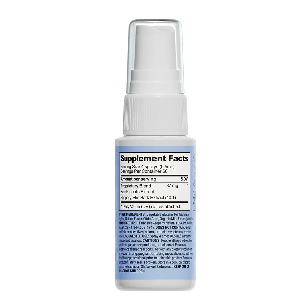 Beekeeper's Naturals Propolis Throat Soother Spray 30ml (1 Fl Oz) | Fast Relief for Sore Throats - view 8