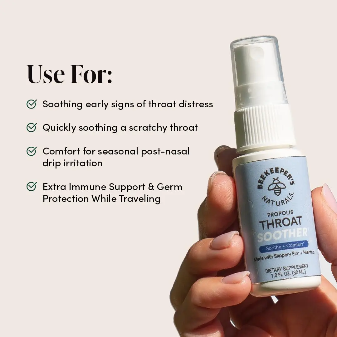 Beekeeper's Naturals Propolis Throat Soother Spray 30ml (1 Fl Oz) | Fast Relief for Sore Throats - view 3
