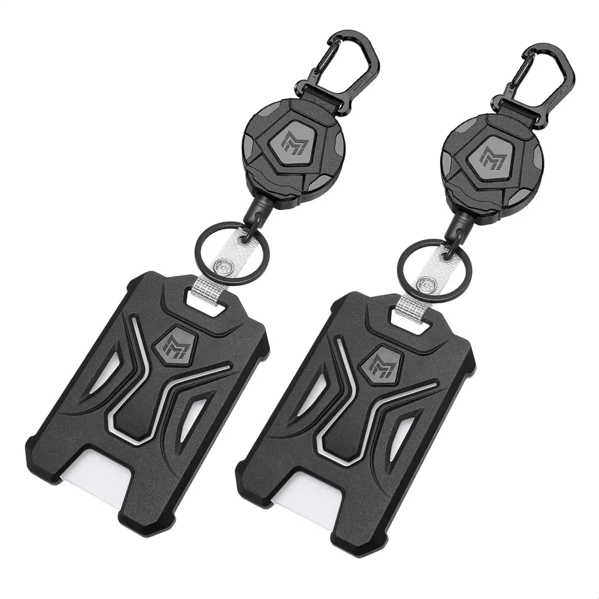 MNGARISTA Retractable Badge Holder 2-Pack | Heavy Duty Carabiner Keychain with 31.5" Retractable Reel - main product image