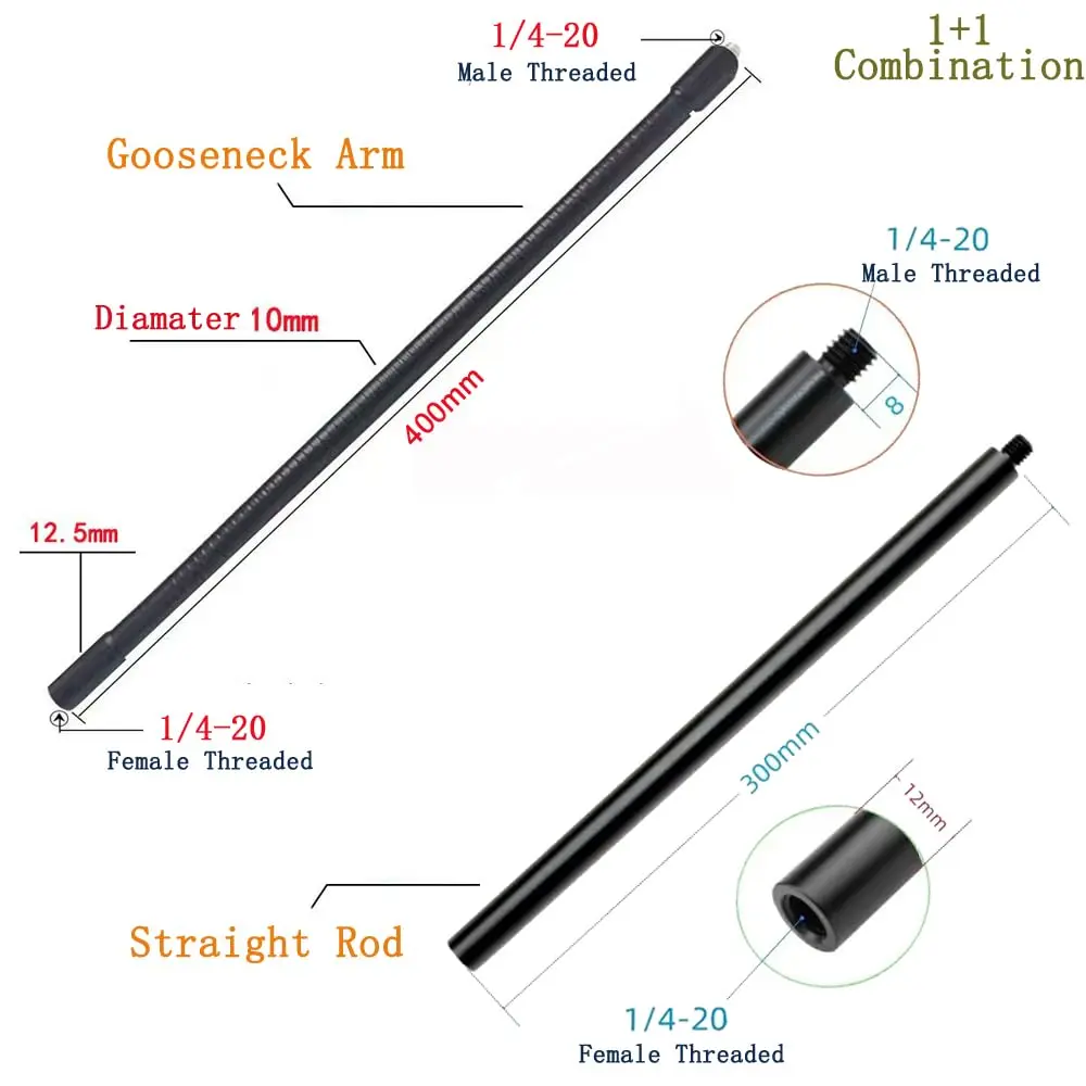 Etubby Webcam Stand Phone Holder Desktop Adjustable Gooseneck & Pole Video Clamp 7.5cm Clamp | Supports Logitech Webcam C922 C930e C920S - view 4