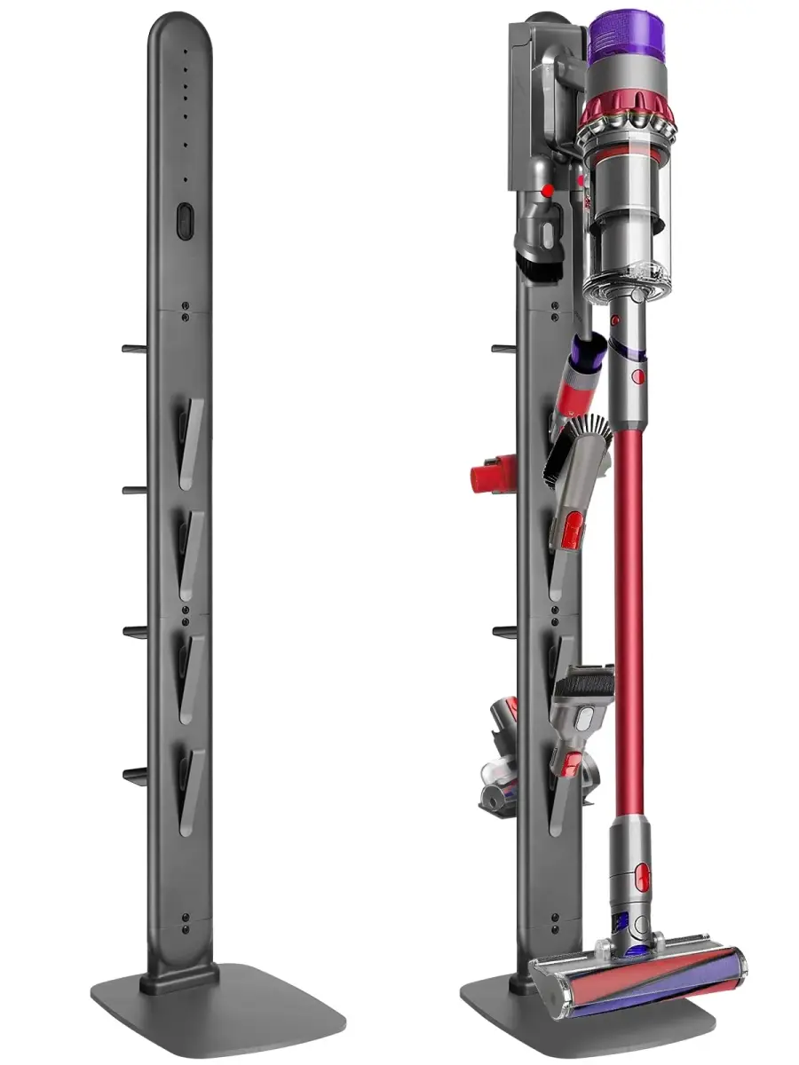 Haturi Freestanding Vacuum Holder Stand for Dyson V6-V16 & Gen5, Dark Grey | 13" W x 52.8" H x 10.2" D - main product image
