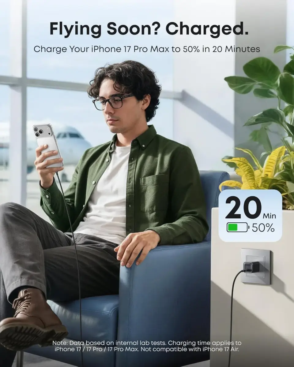 Anker Nano 45W USB-C Charger with 6ft Cable | 20V/3A Output, Foldable Plug, White - view 3
