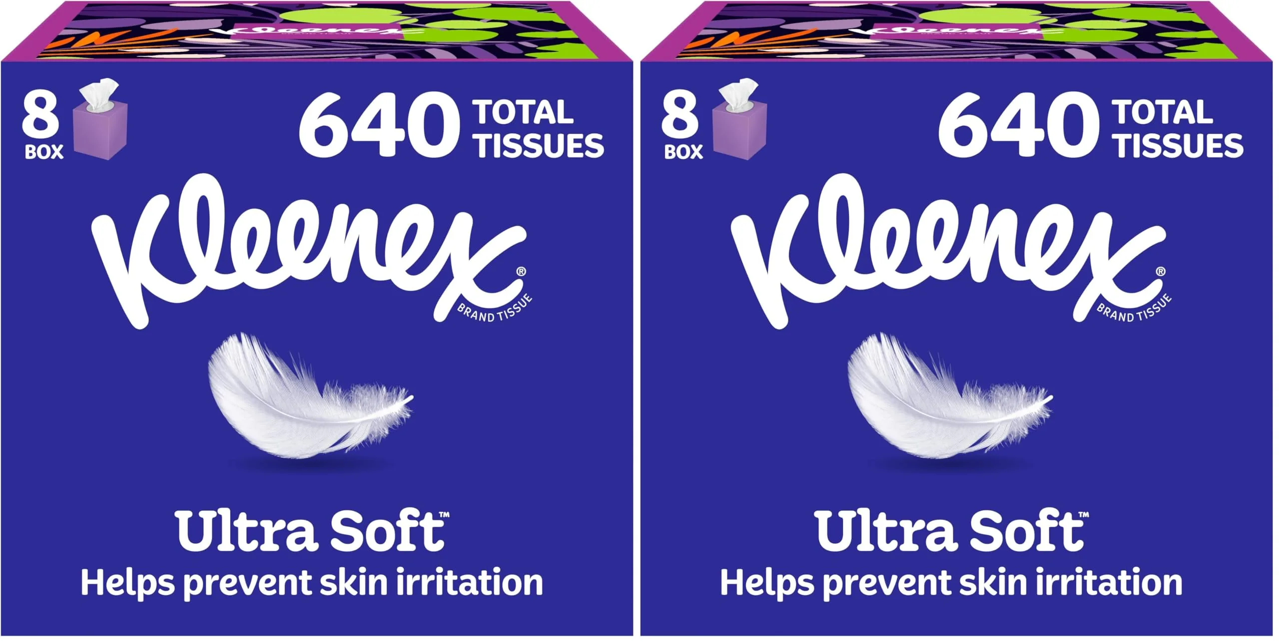 Kleenex Ultra Soft Facial Tissues Cube Boxes, 80 Tissues/Box, 3-Ply, Pack of 16 | Hypoallergenic & Dermatologist Tested - main product image