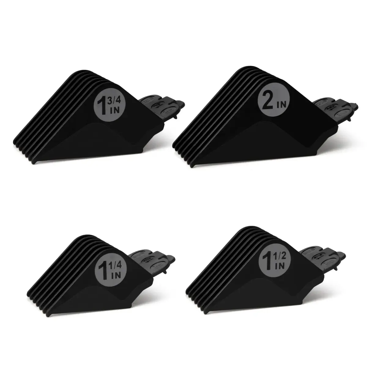 LAVEST Black Clipper Guards Set | 1.25" to 2" Cutting Lengths | 4 Piece Set - main product image