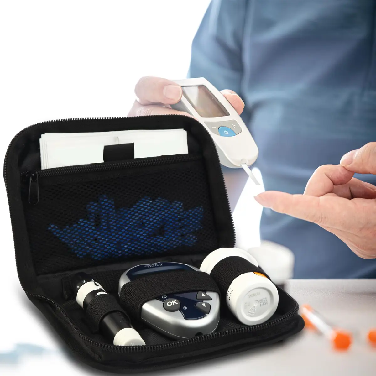 GENCAM Diabetes Travel Case for One Touch Ultra 2/Accu Chek | Compact Blood Glucose Monitor Organizer - view 7