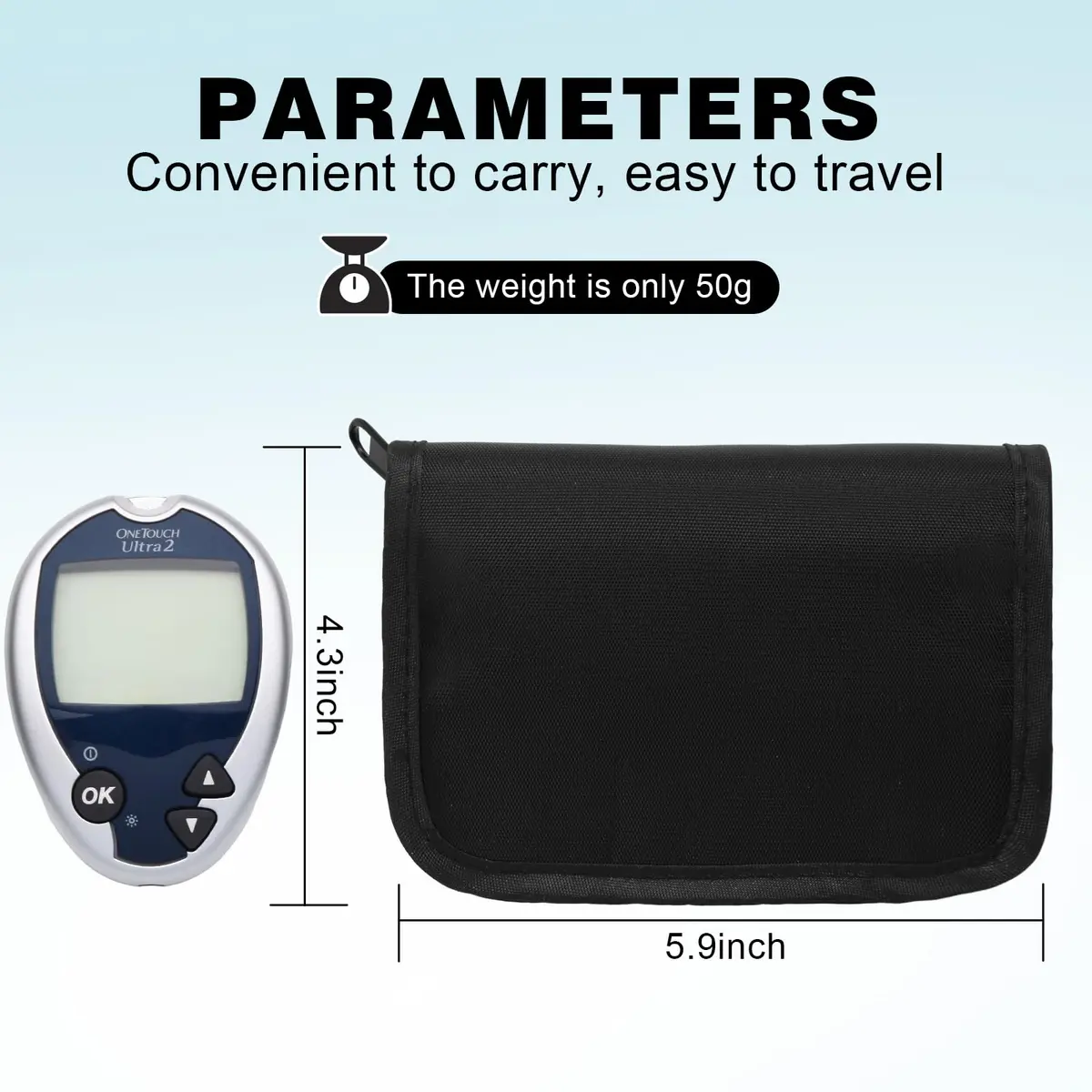 GENCAM Diabetes Travel Case for One Touch Ultra 2/Accu Chek | Compact Blood Glucose Monitor Organizer - view 4