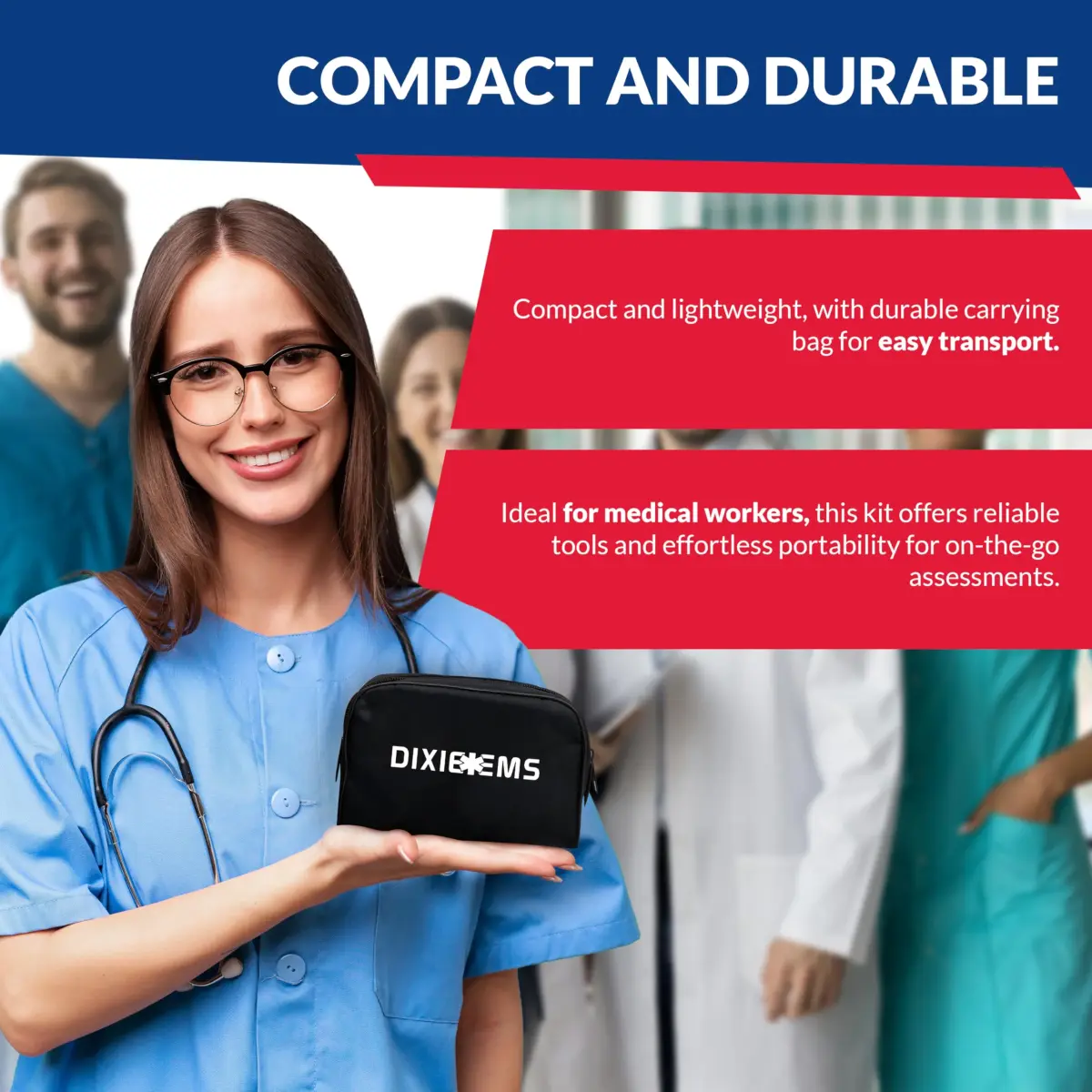Dixie EMS Deluxe Aneroid Sphygmomanometer Blood Pressure Monitor Set 2-Pack Black | Accurate Readings for Home & Professional Use - view 7