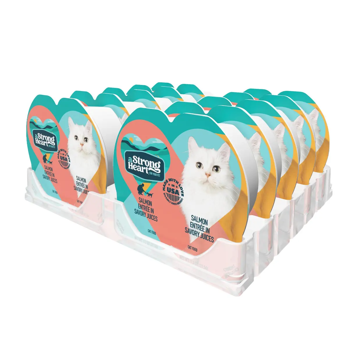 Strongheart Salmon Entrée Split Cups for Adult Cats | Real Salmon & Chicken, Made in USA - main product image
