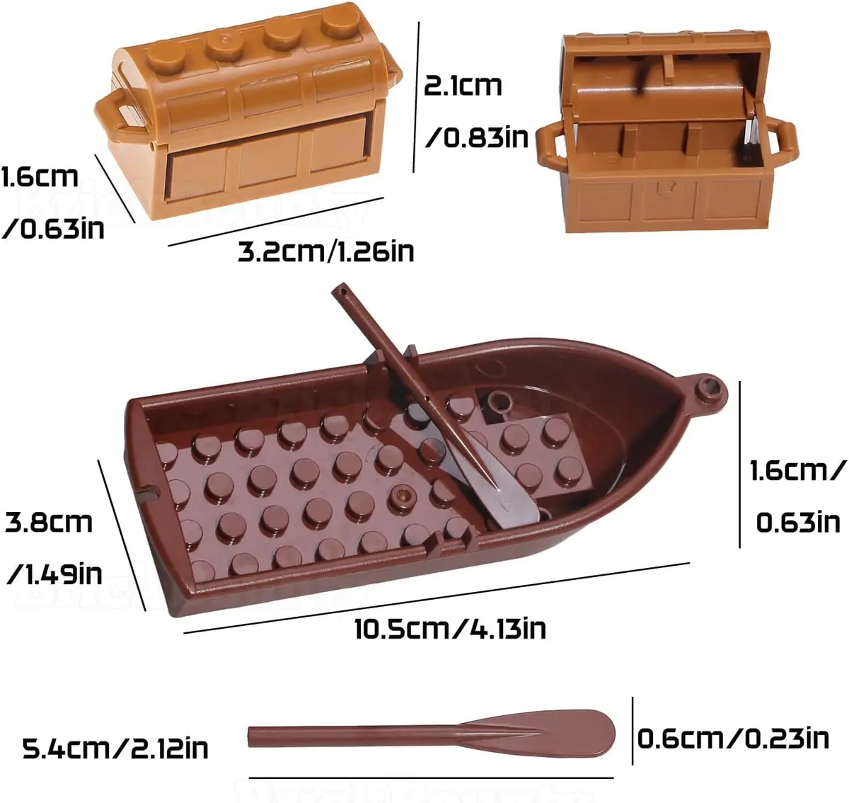 BrickBounty 220 Pcs Pirate Treasure Building Blocks Set | Wooden Ships & Accessories for Kids - view 3