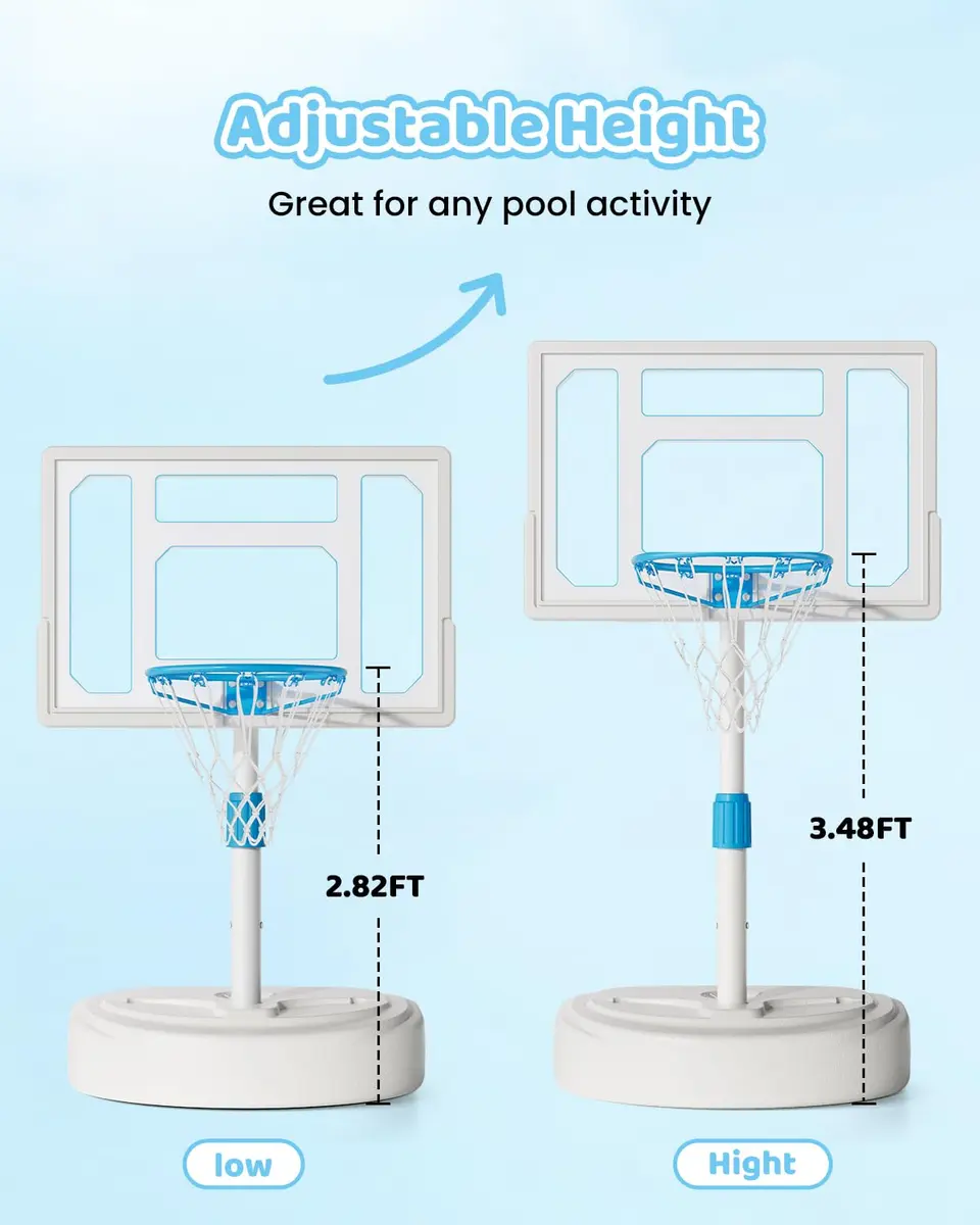 Mayfire Swimming Pool Basketball Hoop 32in | Adjustable Poolside Goal for All Ages - view 2
