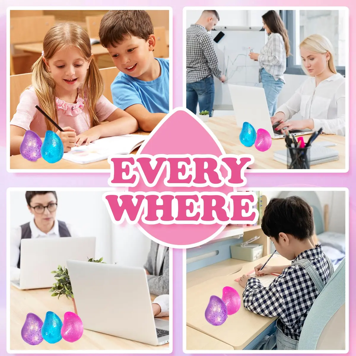 JIACAI Water Drop Stress Balls 8.5cm (3.35in) | Sensory Fidget Toy for Anxiety Relief - view 8
