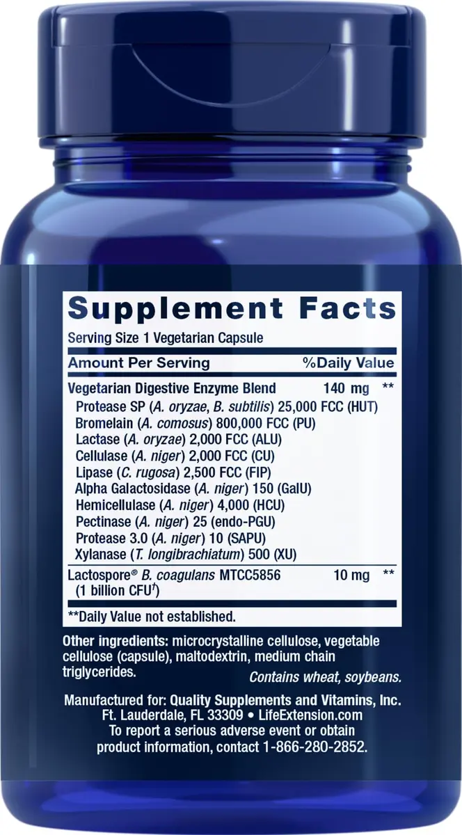 Life Extension Enhanced Super Digestive Enzymes and Probiotics, 90 Vegetarian Capsules | Supports Digestion of Plant-Based Foods - view 2